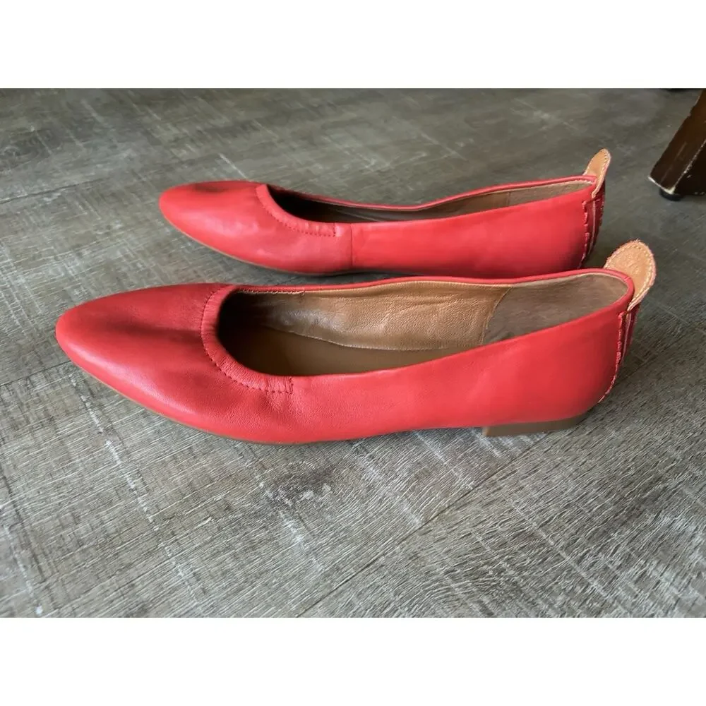 Lucky Brand Caliz Ballet Flats Women’s 9.5 M EU 41 Coral Pink Leather NWOB